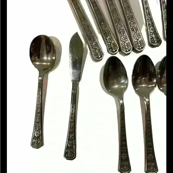 Interpur Florenz 36 Piece Set Stainless Flatware Knife Fork Spoon Vintage Lot - Picture 4 of 5